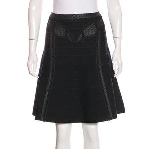 Herve Leger black Sanja a-line skirt